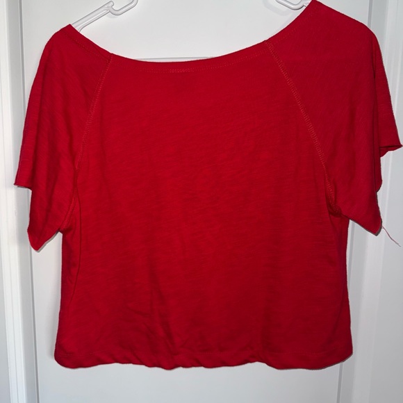 Red Lifeguard Crop Top Sz L - Picture 2 of 3